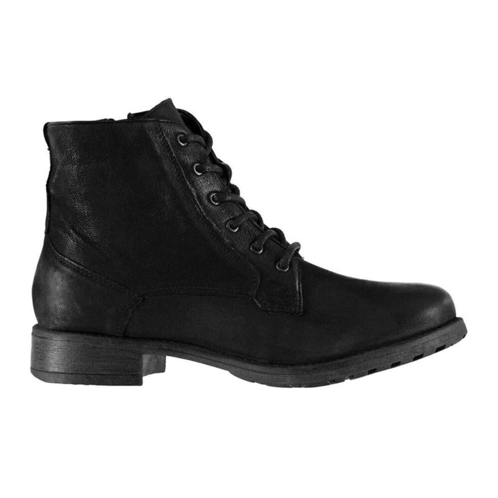 Linea Womens/Ladies Linea Leather Low Block Heel Ankle Boots / Black